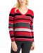 Karen Scott Petite Blair Striped Cotton Sweater, Created for Macy's
