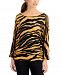 Jm Collection Petite Zebra-Print Top, Created for Macy's