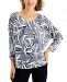 Jm Collection Petite Printed Dolman-Sleeve Top, Created for Macy's
