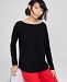 Charter Club Pure Cashmere Long-Sleeve Shirttail Sweater, Created for Macy's