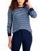Style & Co Striped Waffle Knit Top, Created for Macy's