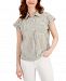 Style & Co Cotton Striped Camp Popover Shirt, Created for Macy's