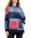 Style & Co Bandana-Patch-Print Oversized Hoodie, Created for Macy's
