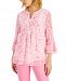Charter Club Printed Pintuck Blouse, Created for Macy's