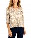 Charter Club Printed Knit/Woven Top, Created for Macy's