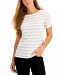 Charter Club Striped Boatneck T-Shirt, Created for Macy's