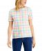 Charter Club Pastel Gingham Boat Neck Top, Created for Macy's