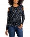 Inc International Concepts Printed Cold-Shoulder Sweater, Created for Macy's