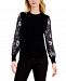 Inc International Concepts Ribbed Sheer-Sleeve Sweater, Created for Macy's