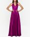 Betsy & Adam Tricolor Tie-Back Satin Gown