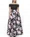 Jessica Howard Floral-Skirt Off-The-Shoulder Ball Gown