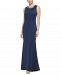 Jessica Howard Beaded Pleated-Neck Gown