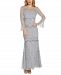 Adrianna Papell Long-Sleeves Beaded Gown