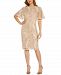 Adrianna Papell Embroidered Flutter-Sleeve Sheath Dress