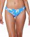 Jessica Simpson Beach Vibes Printed Shirred Hipster Bikini Bottoms Women's Swimsuit