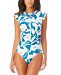 Anne Cole Floral Zip One-Piece Swimsuit Women's Swimsuit
