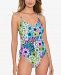 Salt + Cove Juniors' Blossomed Side-Shirred One-Piece Swimsuit With Shoulder Ties, Created for Macy's Women's Swimsuit