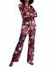 Linea Donatella Printed Satin Notch-Collar Pajama Set