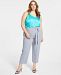 Bar Iii Plus Size Slim-Fit Ankle Crepe Pants, Created for Macy's