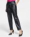 Bar Iii Faux-Leather Paperbag-Waist Pants, Created for Macy's