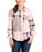 Style & Co Cotton Patchwork Boyfriend Shirt, Created for Macy's