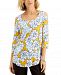 Jm Collection Floral-Print Cold-Shoulder Top, Created for Macy's