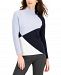Donna Karan Colorblocked Mock-Neck Sweater