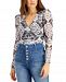Inc International Concepts Printed Mesh Surplice Top, Created for Macy's