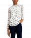 Charter Club Floral-Print Smocked Woven Top