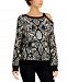 Willow Drive Printed One-Cold-Shoulder Sweater