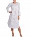 Miss Elaine Woven Long Sleeve Floral Printed Nightgown