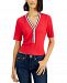Tommy Jeans Contrast-Trim Cropped Ribbed Top
