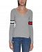 Tommy Jeans Cotton V-Neck Flag-Sleeve Sweater