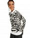 Charter Club Cashmere Zebra-Print Layered-Look Sweater, Created for Macy's