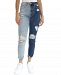 Almost Famous Juniors' Two-Tone Ripped Mom Jeans