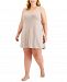 Alfani Plus Size Solid V-Neck Chemise Nightgown, Created for Macy's