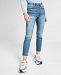 And Now This High-Rise Exposed Button Slim Straight-Leg Jeans