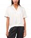 Vince Camuto Solid Button-Down Elastic-Waist Top