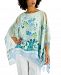 Jm Collection Floral-Print Poncho Top, Created for Macy's