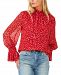Vince Camuto Ruffled-Neck Bell-Sleeve Top
