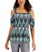 Jm Collection Printed Cold-Shoulder Top, Created for Macy's
