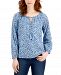 Style & Co Cotton Tassel-Tie Top, Created for Macy's