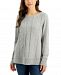 Karen Scott Cotton Diamond-Stitch Cable-Knit Sweater, Created for Macy's