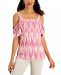 Jm Collection Printed Cold-Shoulder Top, Created for Macy's