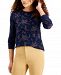 Style & Co Printed Waffle Knit Top, Created for Macy's