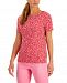 Charter Club Heart-Print Boatneck T-Shirt, Created for Macy's