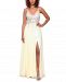 Xscape Embroidered-Top Strappy-Back Gown