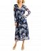 Jm Collection Printed Wrap Midi Dress, Created for Macy's