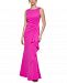 Eliza J Ruched Cascading-Ruffle Gown