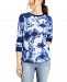 Style & Co Printed Waffle-Knit Top, Created for Macy's